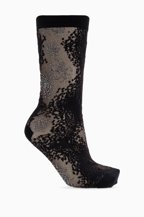 SCHWARZ Socken mit Lurexgarn