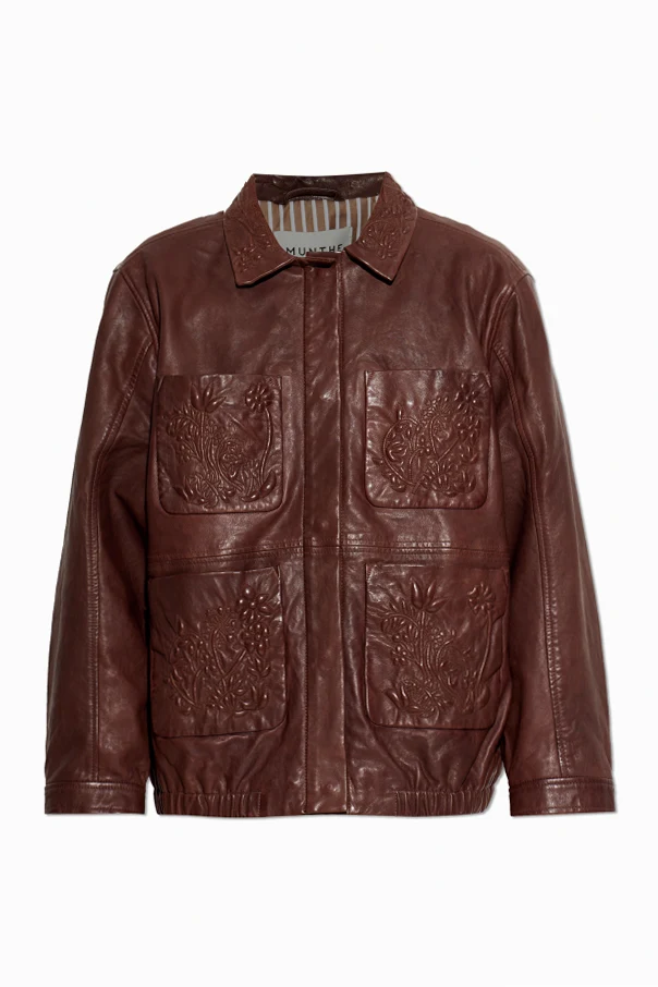 BRĄZOWY Kurtka skórzana `Baram`