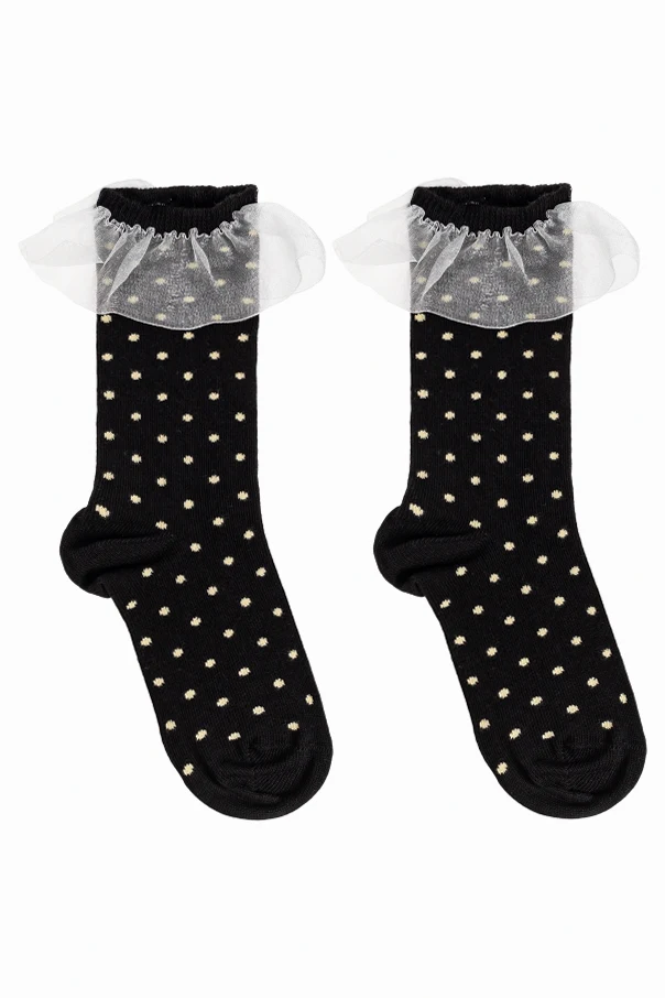 SCHWARZ Socken mit Punktmuster