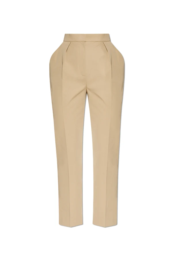 beige Pleated pants