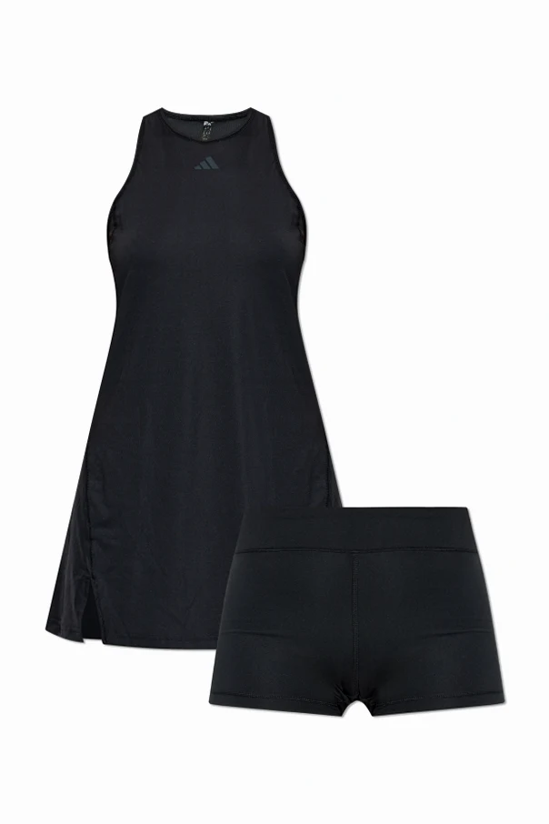 CZARNY Komplet: sukienka, szorty