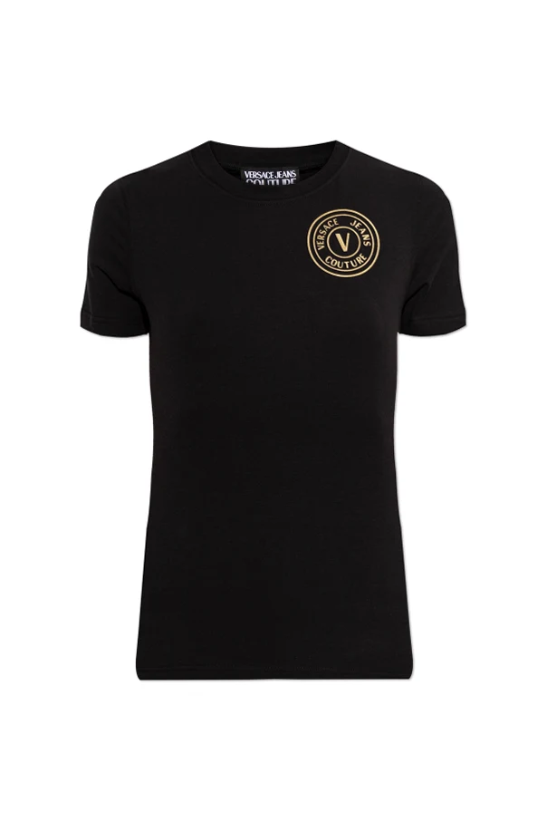 BLACK T-shirt with printed logo