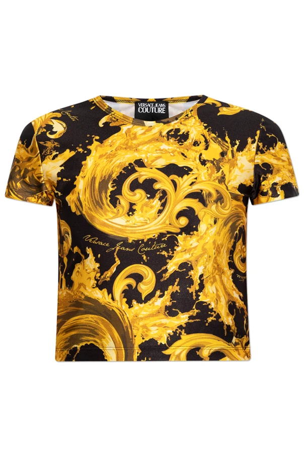 YELLOW  Top with a barocco pattern