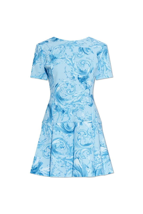 BLAU Kleid mit "barocco"-Muster