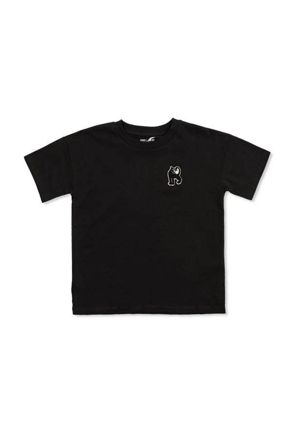 SCHWARZ T-Shirt mit Aufnäher