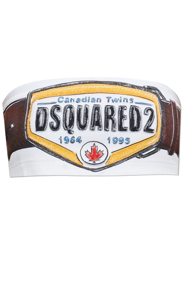 WHITE Short crop top with logo