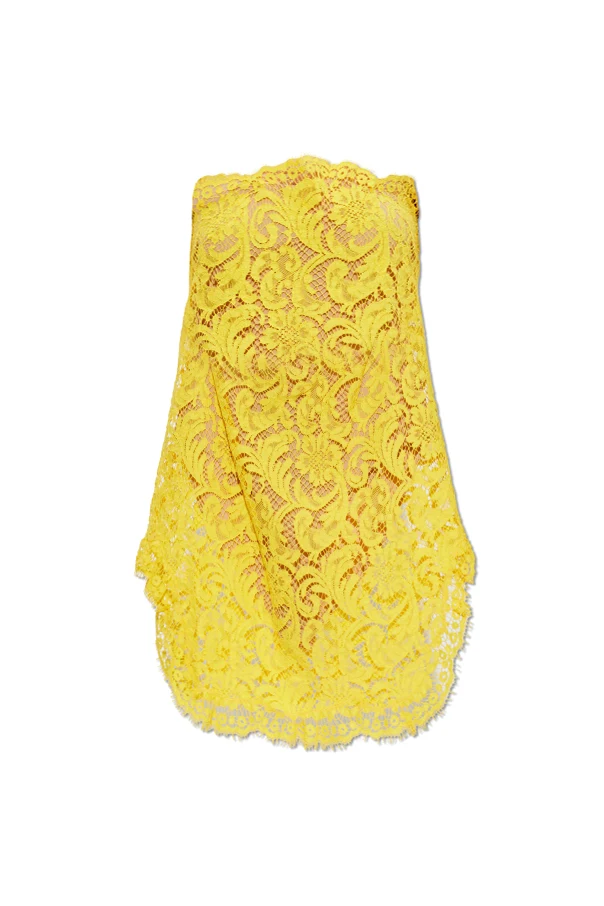 GELB Kurzes Kleid mit freien Schultern