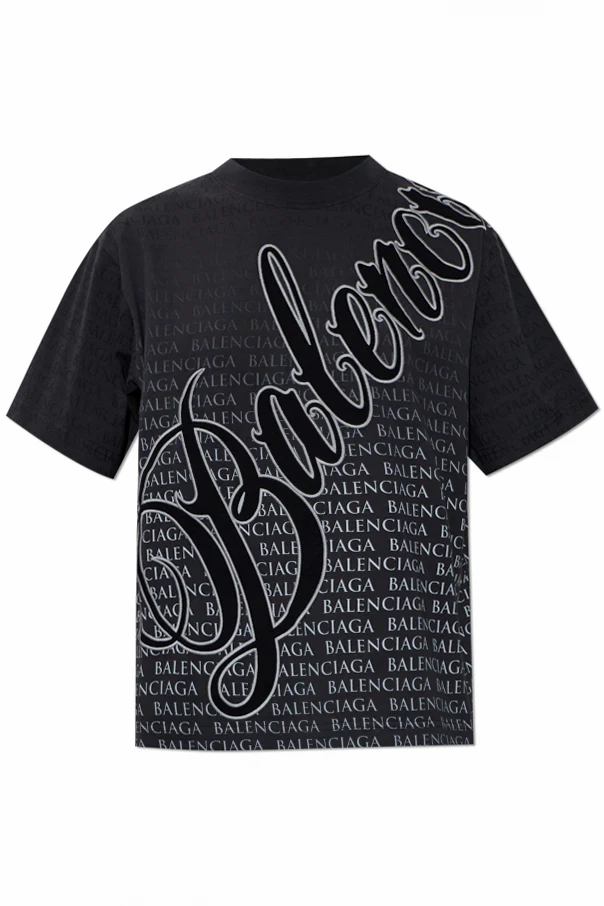 SZARY T-shirt z monogramem