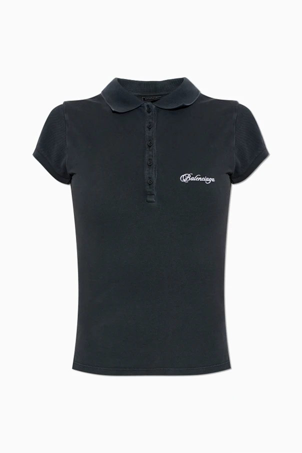 CZARNY Bawełniane polo