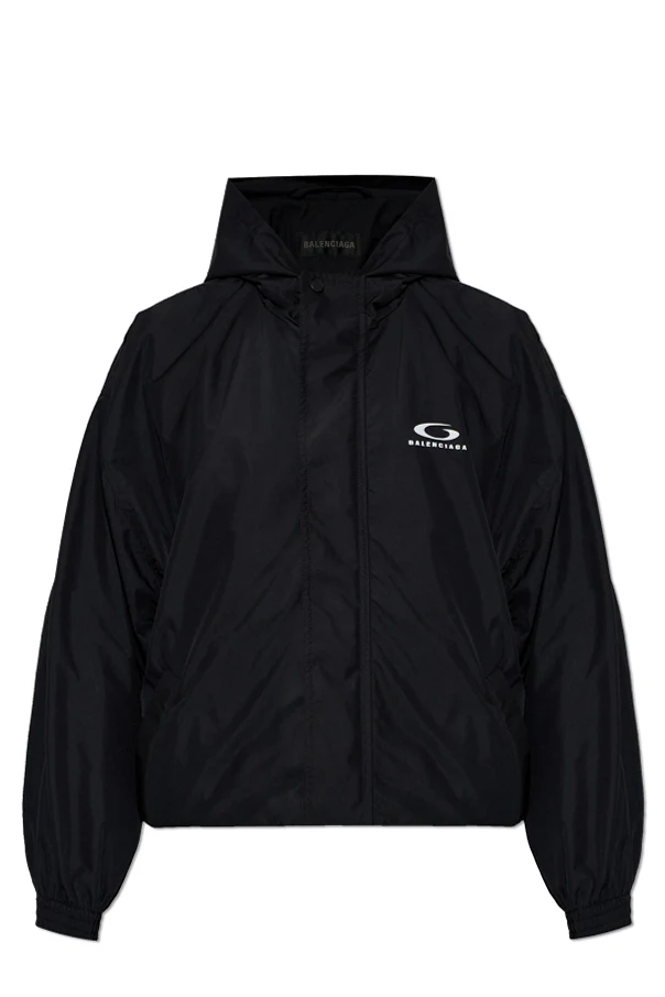 BLACK Oversized hooded jacket