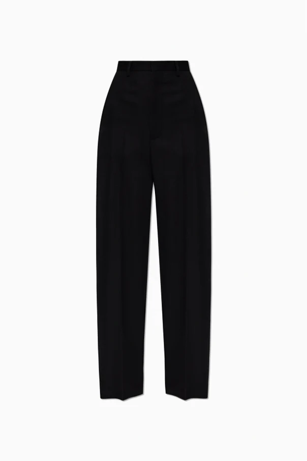 BLACK High-waisted wool pants
