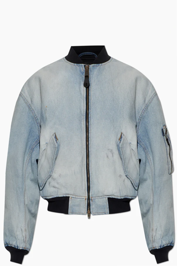 NIEBIESKI Jeansowa kurtka typu `bomber`
