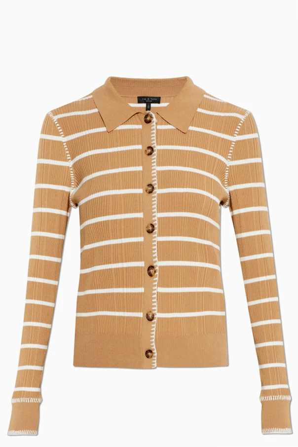 beżowy Kardigan o dopasowanym kroju