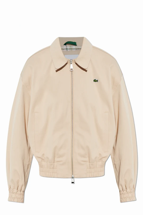 BEIGE Baumwolljacke mit Logo-Aufnäher