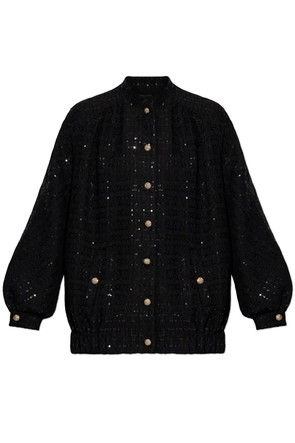 BLACK Jacket with shimmering appliqués