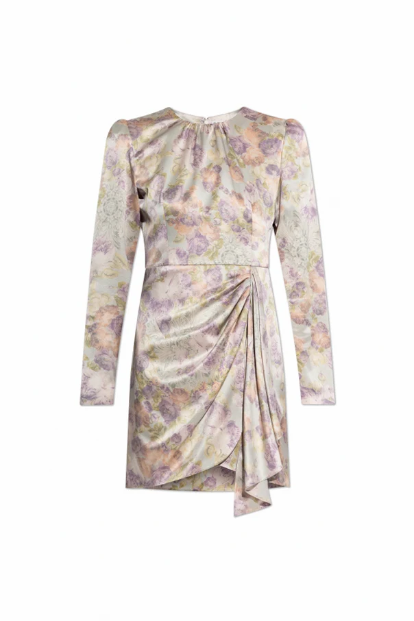 MEHRFARBIG Seidenkleid mit Blumenmuster