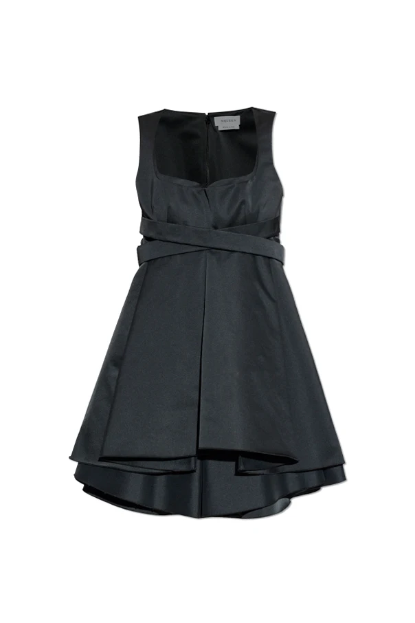 SCHWARZ Kurzes, ärmelloses Kleid