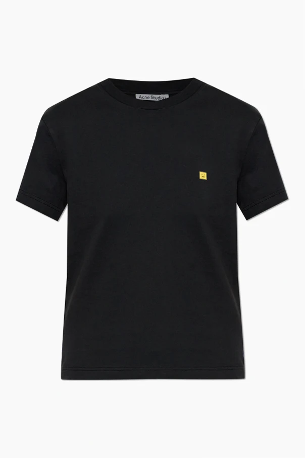 CZARNY T-shirt z naszywką