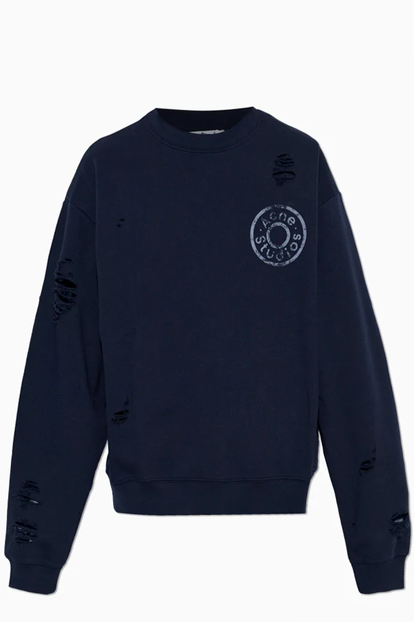 GRANATOWY Bluza z efektem vintage