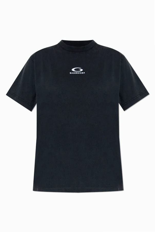 CZARNY T-shirt z łączonych materiałów
