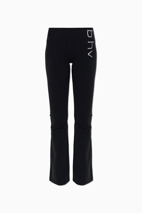 SCHWARZ Leggings mit ausgestelltem Bein