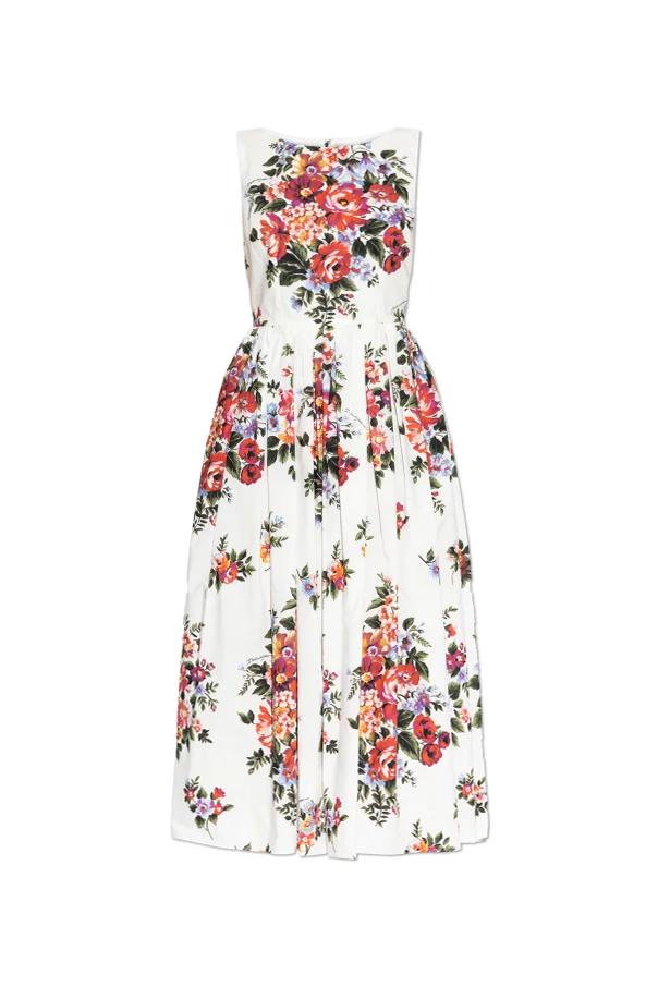 WEISS Baumwollkleid mit Blumenmuster