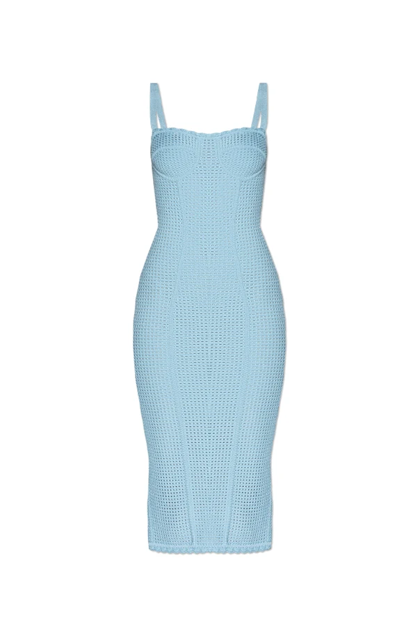 BLAU Gehäkeltes Trägerkleid