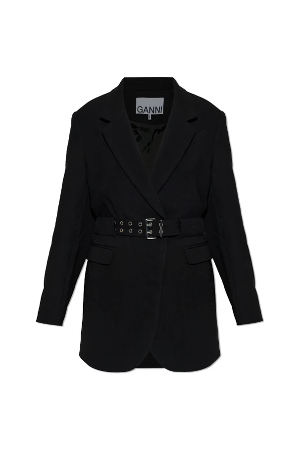 SCHWARZ Blazer mit Taillengürtel