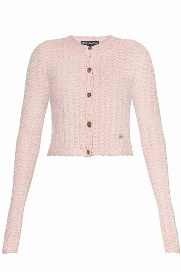 RÓŻOWY Szydełkowy kardigan