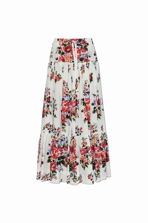 WEISS Rock mit Blumenmuster