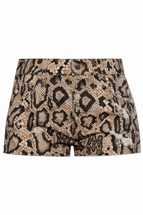 BEIGE Shorts mit Animal-Print
