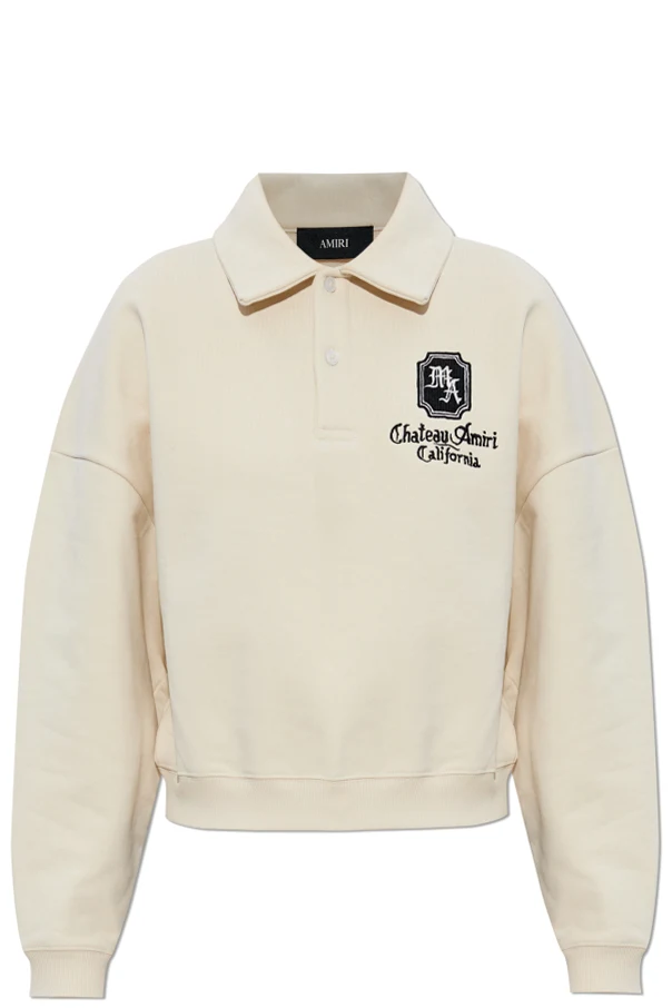 CREME Polo-Sweatshirt mit Logo