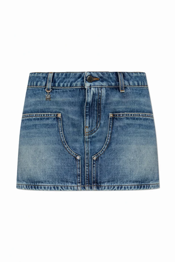 NIEBIESKI Krótka jeansowa spódnica