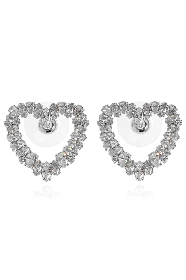 SILVER Heart-shaped earrings