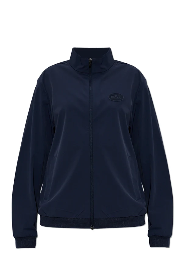 GRANATOWY Rozpinana bluza z logo