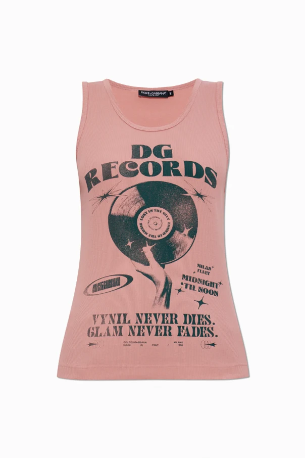 ROSA Geripptes Top mit Print