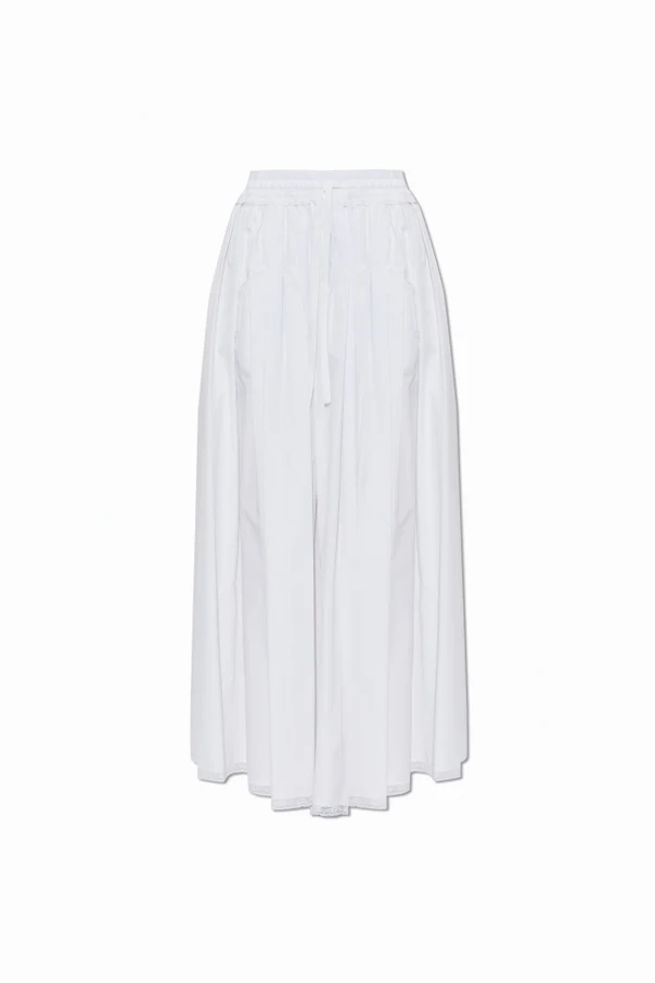 WEISS Baumwollrock mit Spitzeneinsätzen