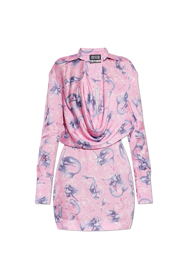 RÓŻOWY Sukienka z nadrukiem