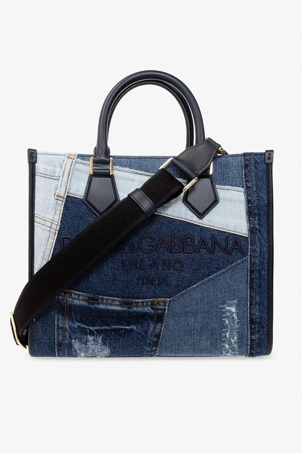 Denim shopper bag