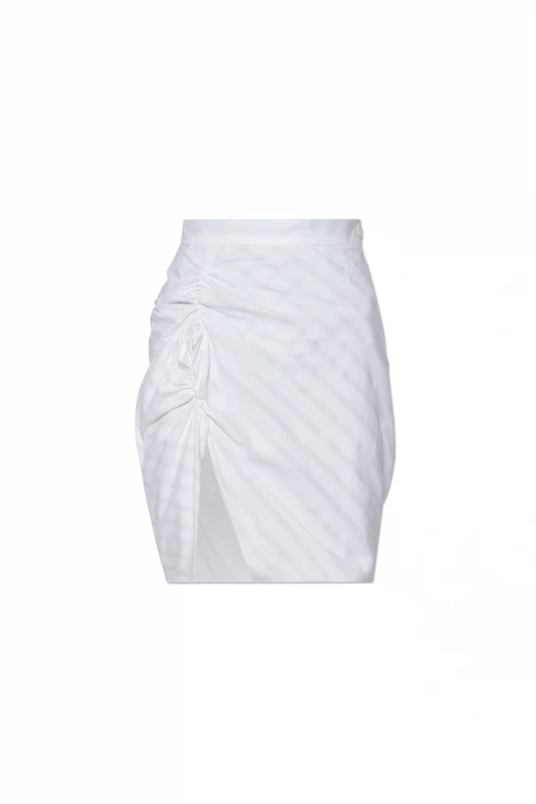 WEISS Rock mit dekorativem Drapieren