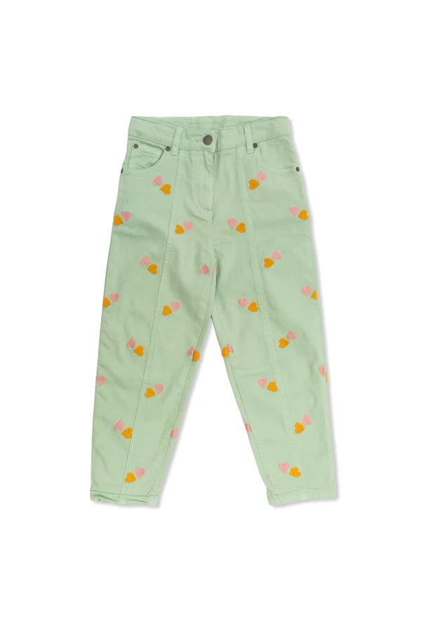 GREEN Jeans with embroidered pattern