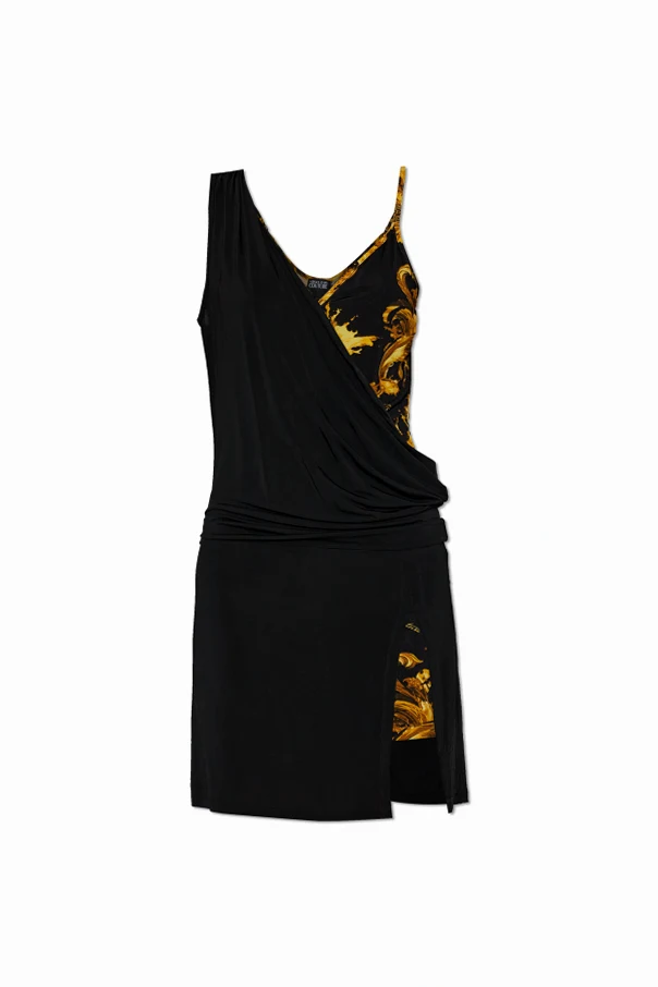 SCHWARZ Trägerkleid mit "barocco"-Muster