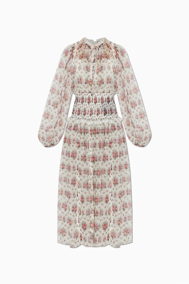 WEISS Seidenkleid mit Blumenmuster