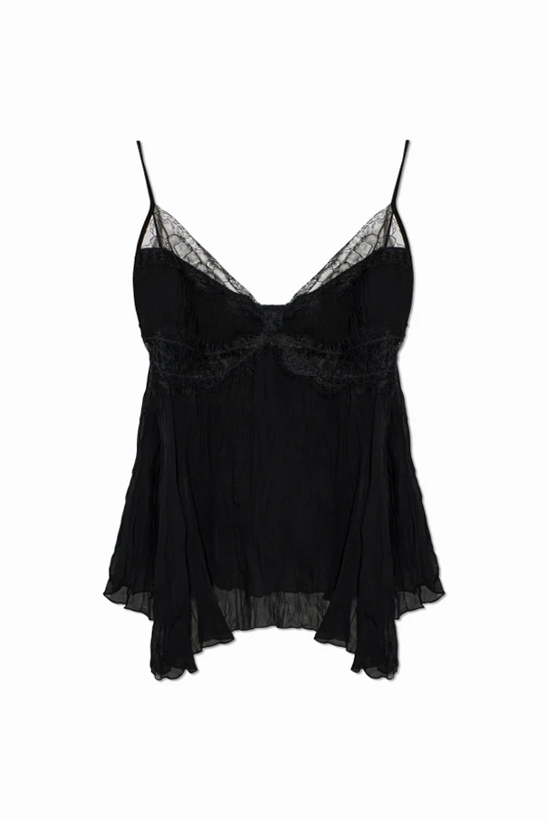 SCHWARZ Top mit Spitzeneinsätzen
