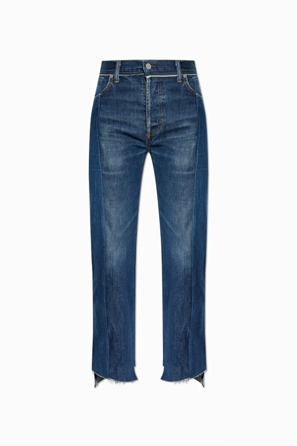 NAVY BLUE Jeans with raw hem