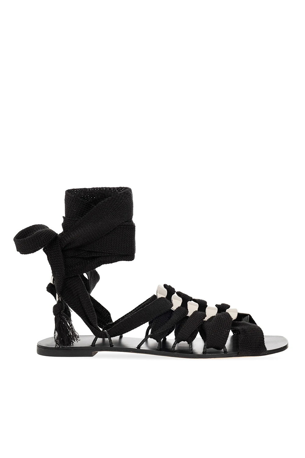 Sandals with ankle ties