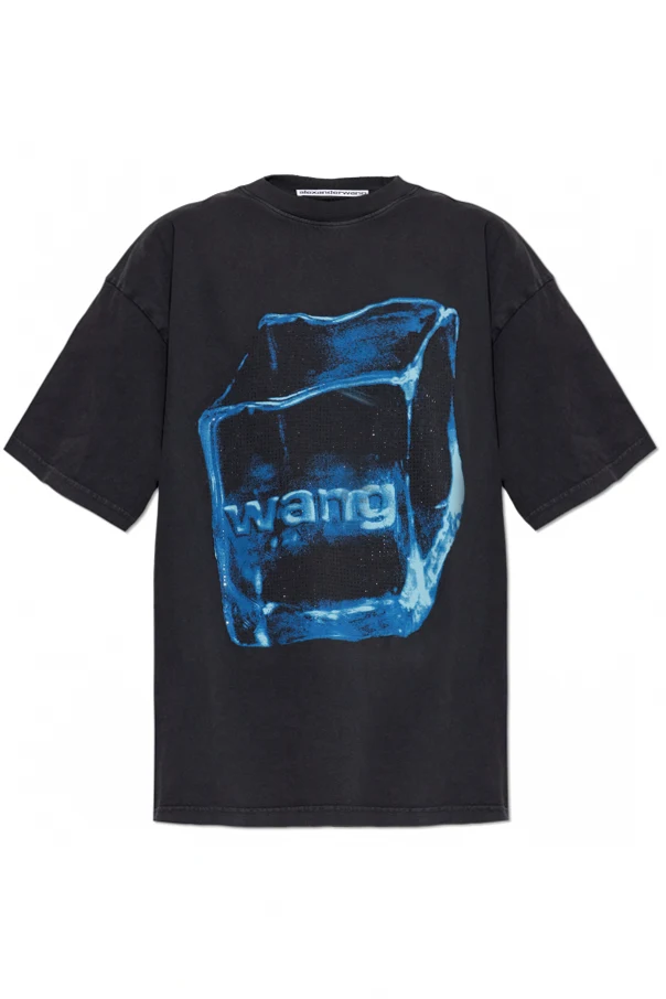 CZARNY T-shirt z połyskującymi kryształami