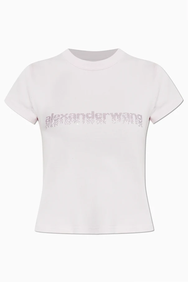 RÓŻOWY T-shirt z połyskującym logo