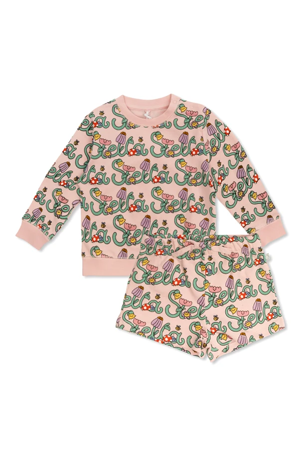 PINK Patterned set: sweatshirt and shorts