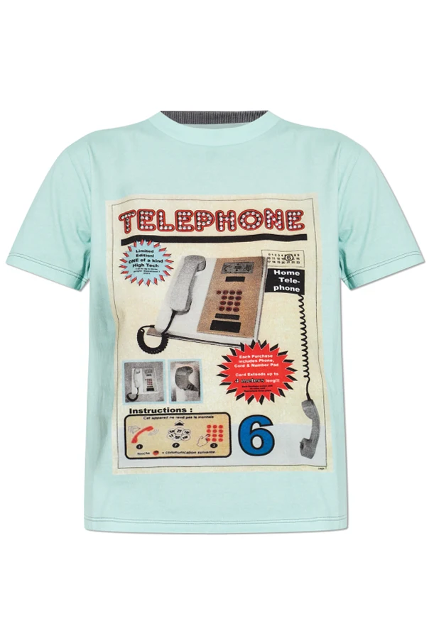 jasnoniebieski T-shirt z nadrukiem